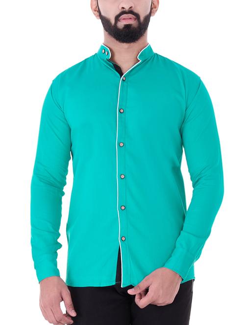 green cotton casual shirt - 15930850 - Standard Image - 1