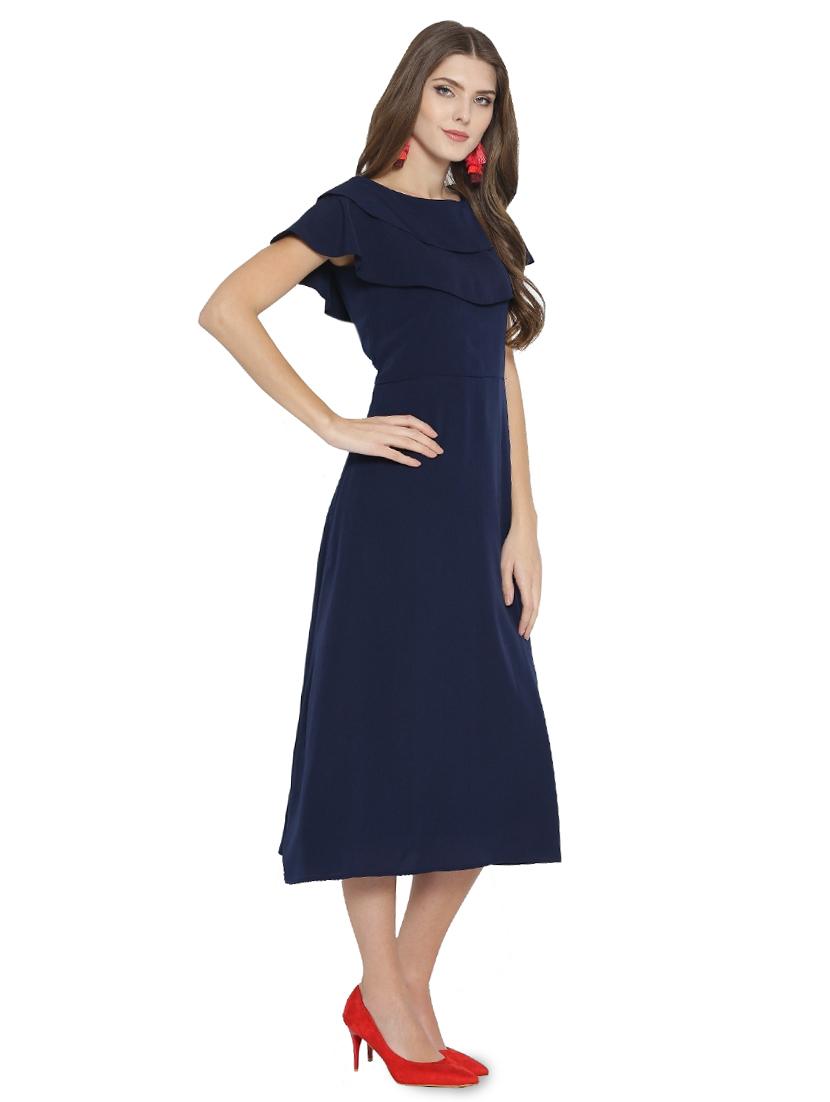 layered bertha collared a-line dress - 15931041 - Zoom Image - 2
