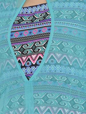 bell sleeved aztec layered maxi dress - 15931050 - Standard Image - 4