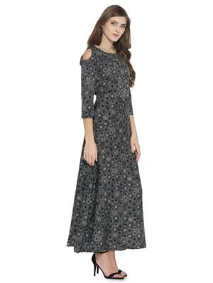 cold shoulder flared maxi dress - 15931051 - Standard Image - 2