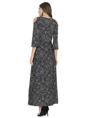 cold shoulder flared maxi dress - 15931051 - Standard Image - 3