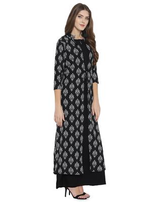 block print layered maxi dress - 15931052 - Standard Image - 2