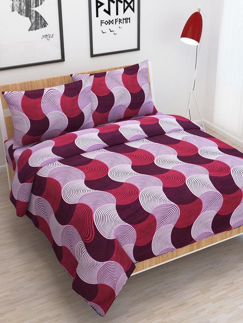 multicolor double bedsheet with 2 pillow covers - 15931415 - Very Small Image - 1