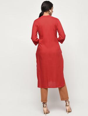 embroidered straight kurta - 15931430 - Standard Image - 4