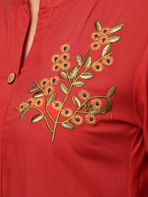 embroidered straight kurta - 15931430 - Standard Image - 6