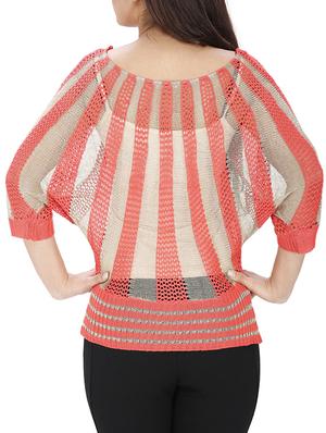 bat wing sleeved crochet top - 15931463 - Standard Image - 3