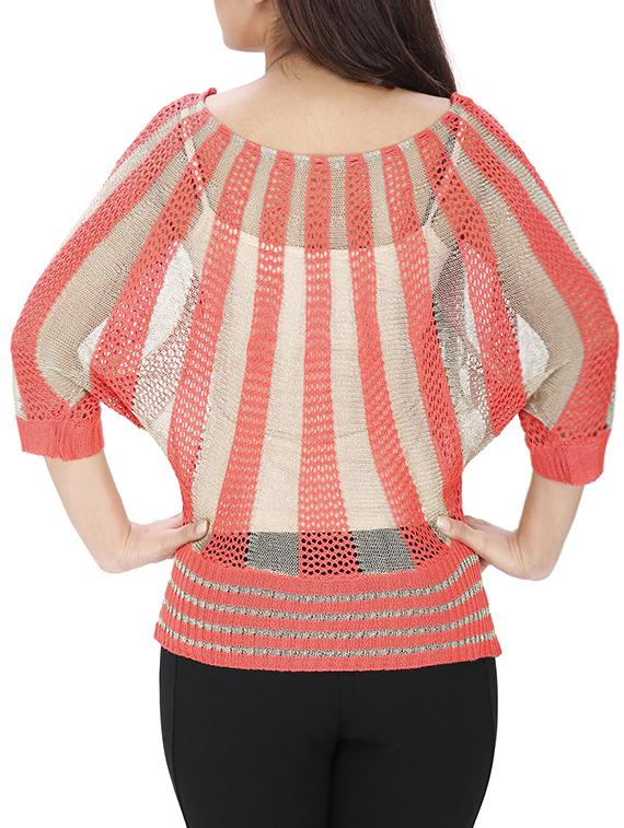 bat wing sleeved crochet top - 15931463 - Zoom Image - 3