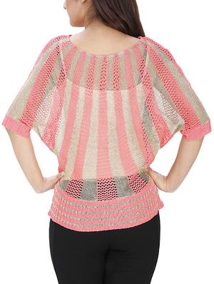 bat wing sleeved crochet top - 15931464 - Standard Image - 3