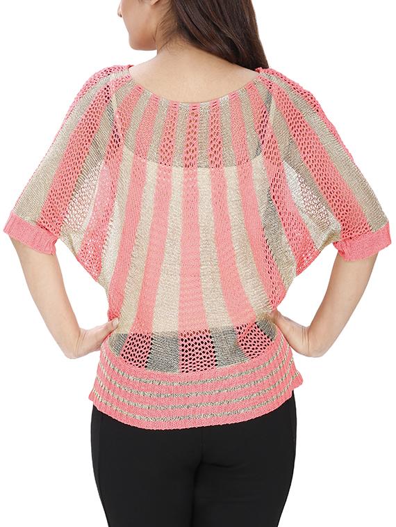 bat wing sleeved crochet top - 15931464 - Zoom Image - 3
