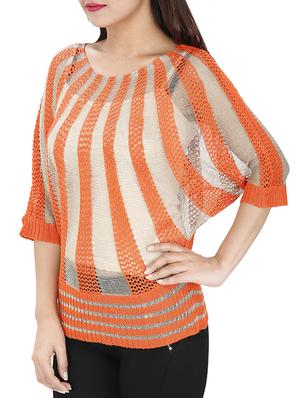 bat wing sleeved crochet top - 15931465 - Standard Image - 2