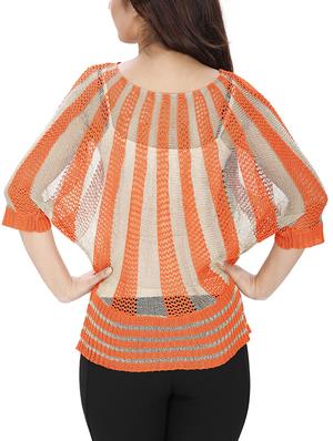 bat wing sleeved crochet top - 15931465 - Standard Image - 3