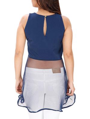 sheer ruffled paneled top - 15931472 - Standard Image - 3
