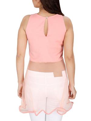 sheer ruffled paneled top - 15931473 - Standard Image - 3