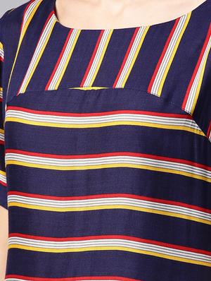 side slit striped top - 15931807 - Standard Image - 4