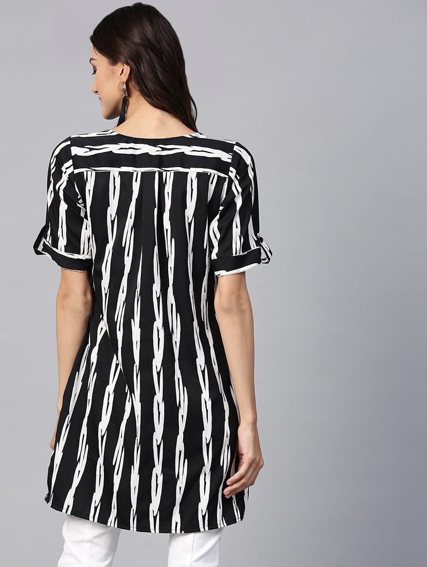 roll up sleeved button up tunic - 15931809 - Zoom Image - 3