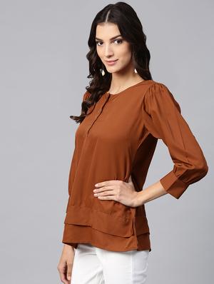 button detail round neck tunic - 15931811 - Standard Image - 2