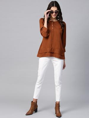 button detail round neck tunic - 15931811 - Standard Image - 4