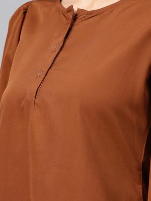 button detail round neck tunic - 15931811 - Standard Image - 5