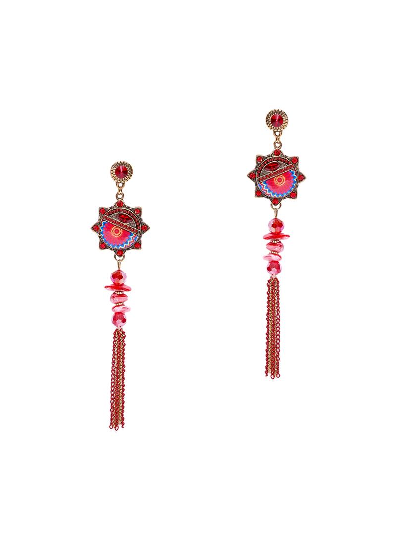 red brass drop earring - 15931990 - Zoom Image - 1