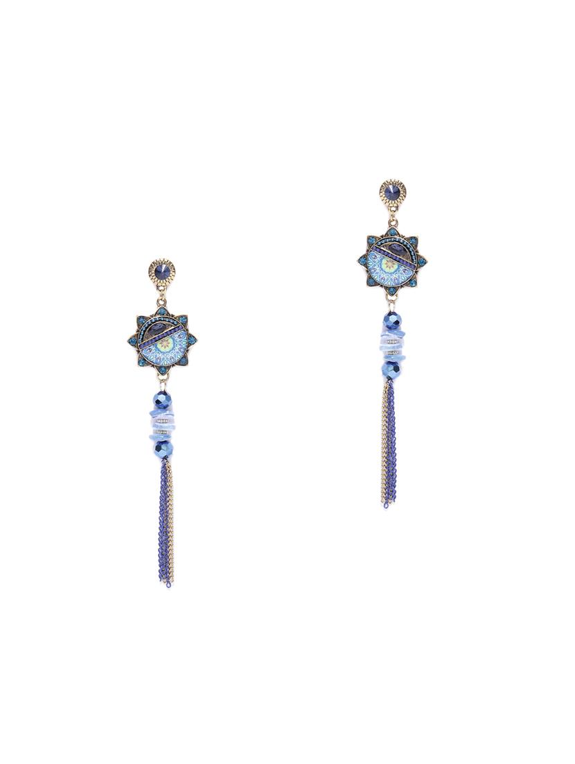 blue brass drop earring - 15931991 - Zoom Image - 1