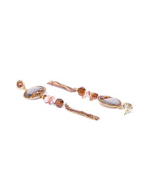 brown brass drop earring - 15931993 - Standard Image - 2