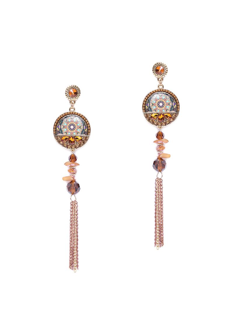 brown brass drop earring - 15931993 - Zoom Image - 1