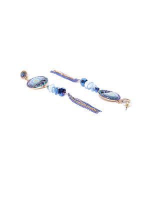 blue brass drop earring - 15931994 - Standard Image - 2