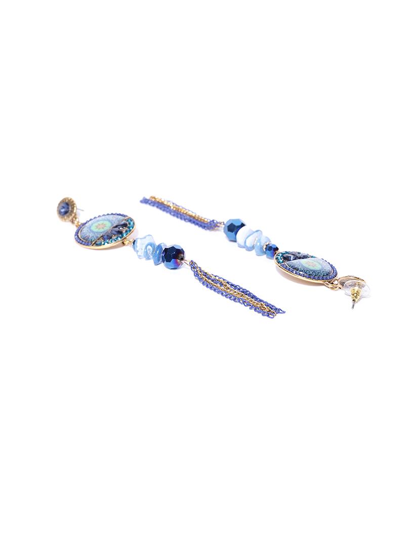 blue brass drop earring - 15931994 - Zoom Image - 2