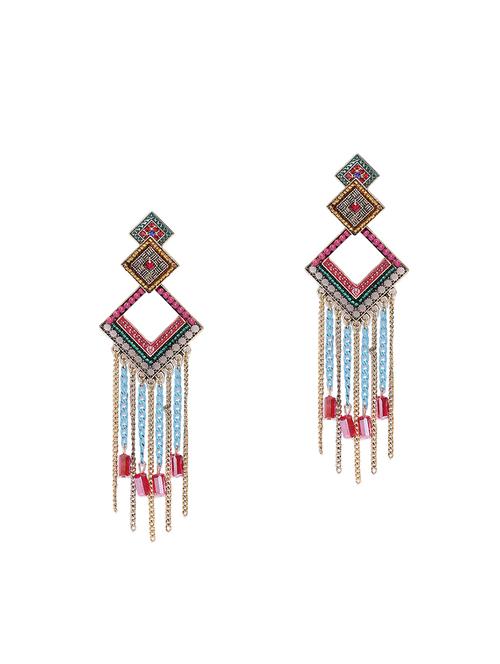 pink brass drop earring - 15931997 - Standard Image - 1