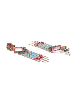 pink brass drop earring - 15931997 - Standard Image - 2