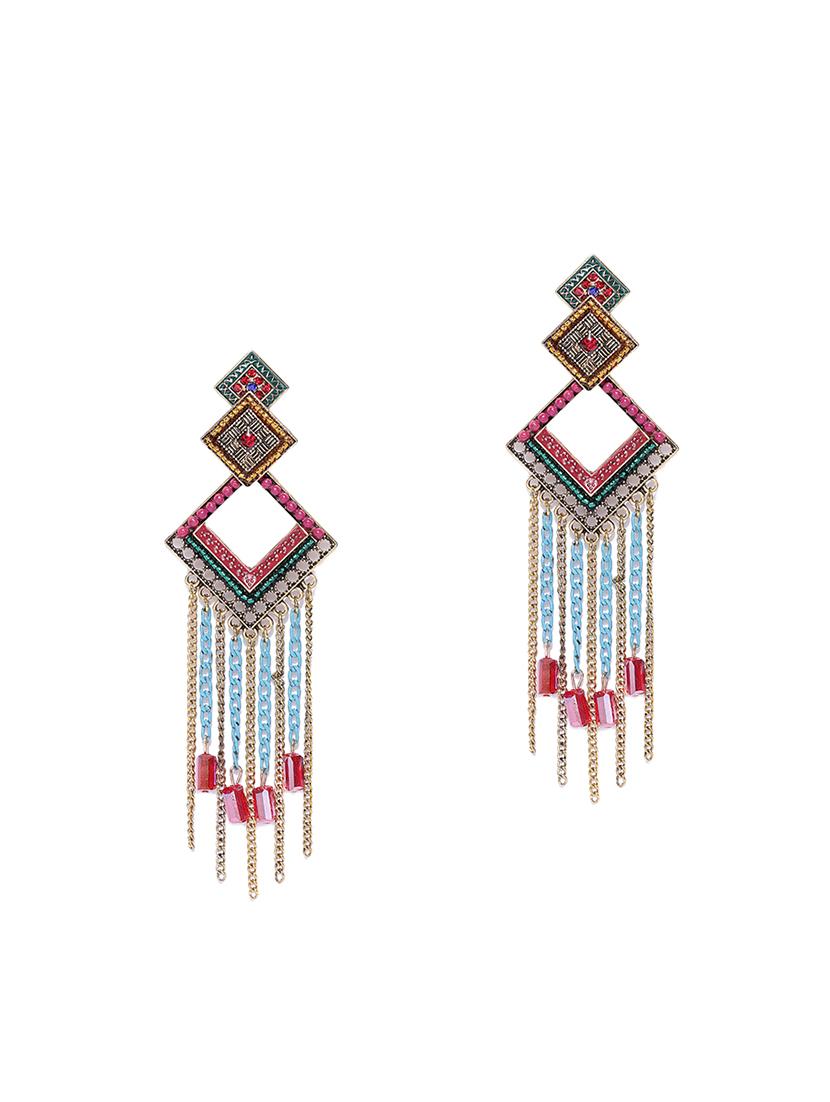 pink brass drop earring - 15931997 - Zoom Image - 1