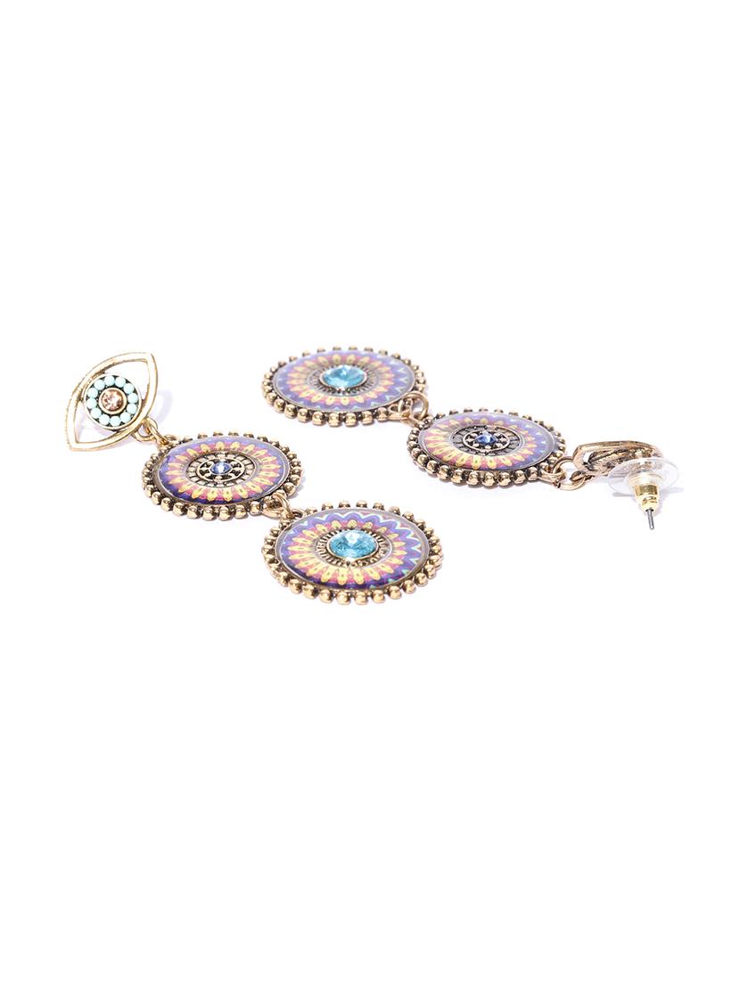 purple brass drop earring - 15931998 - Zoom Image - 2