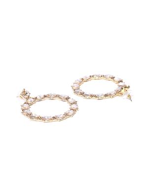 gold brass drop earring - 15932020 - Standard Image - 2