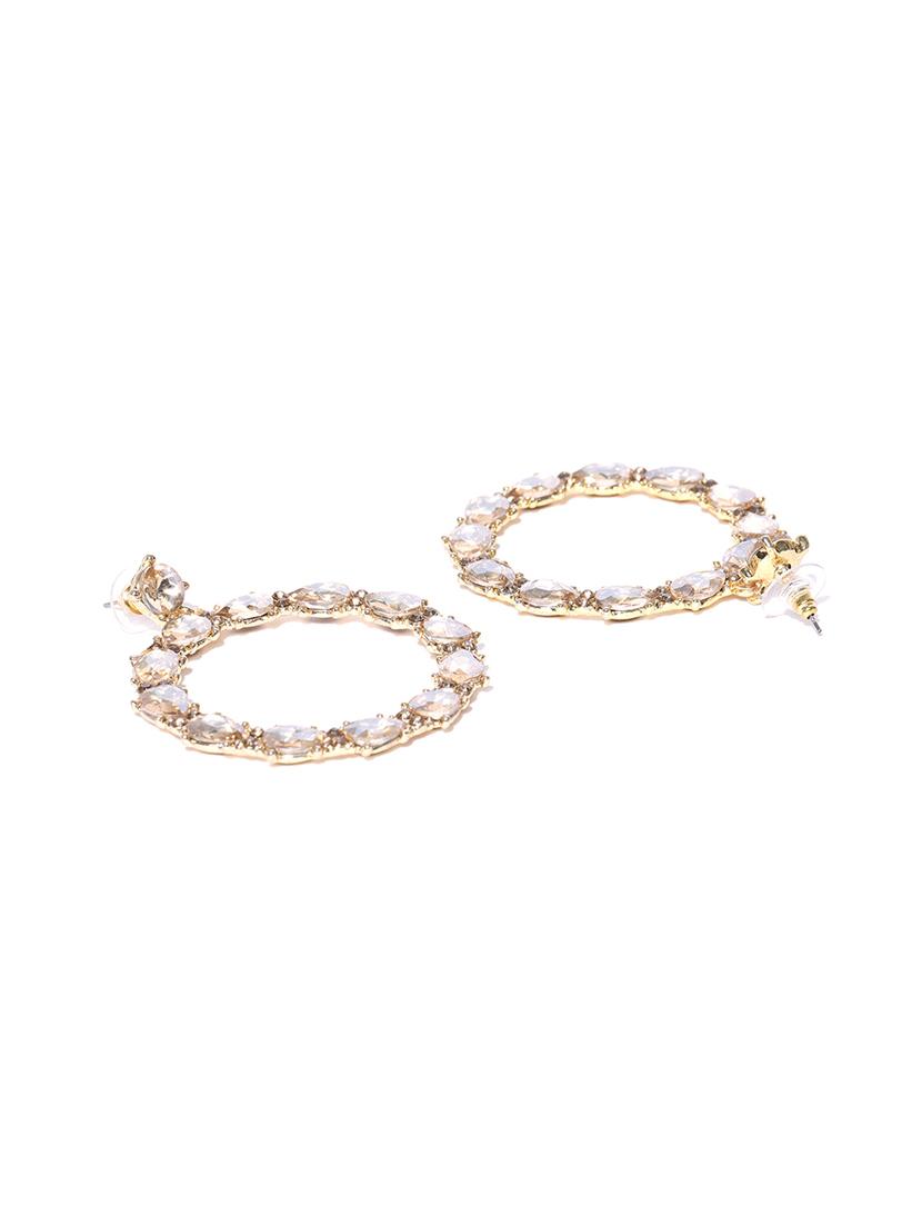 gold brass drop earring - 15932020 - Zoom Image - 2