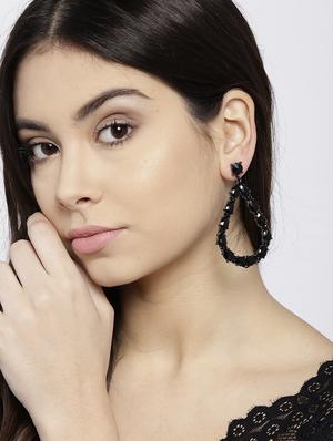 black brass drop earring - 15932024 - Standard Image - 3