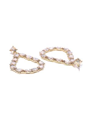 gold brass drop earring - 15932025 - Standard Image - 2