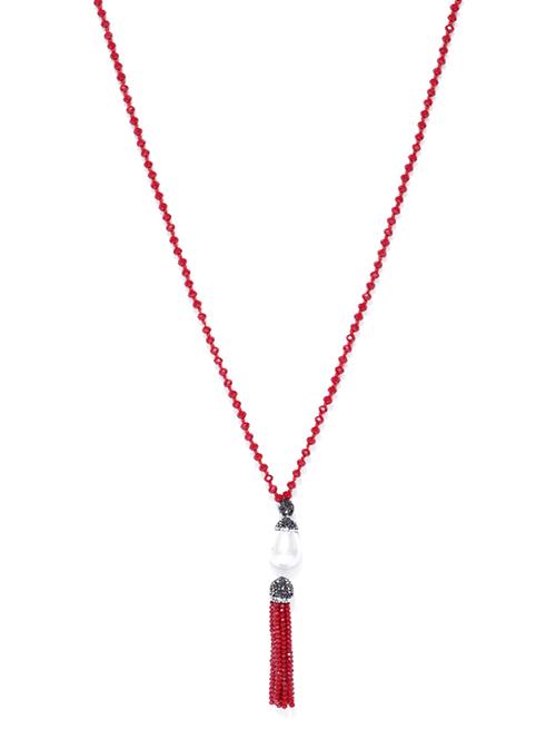red metal long necklace - 15932044 - Standard Image - 1