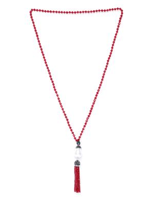 red metal long necklace - 15932044 - Standard Image - 2