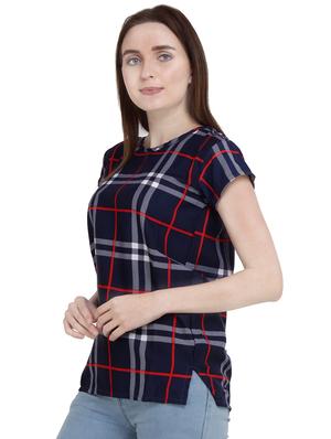 short sleeved checkered top - 15932228 - Standard Image - 2