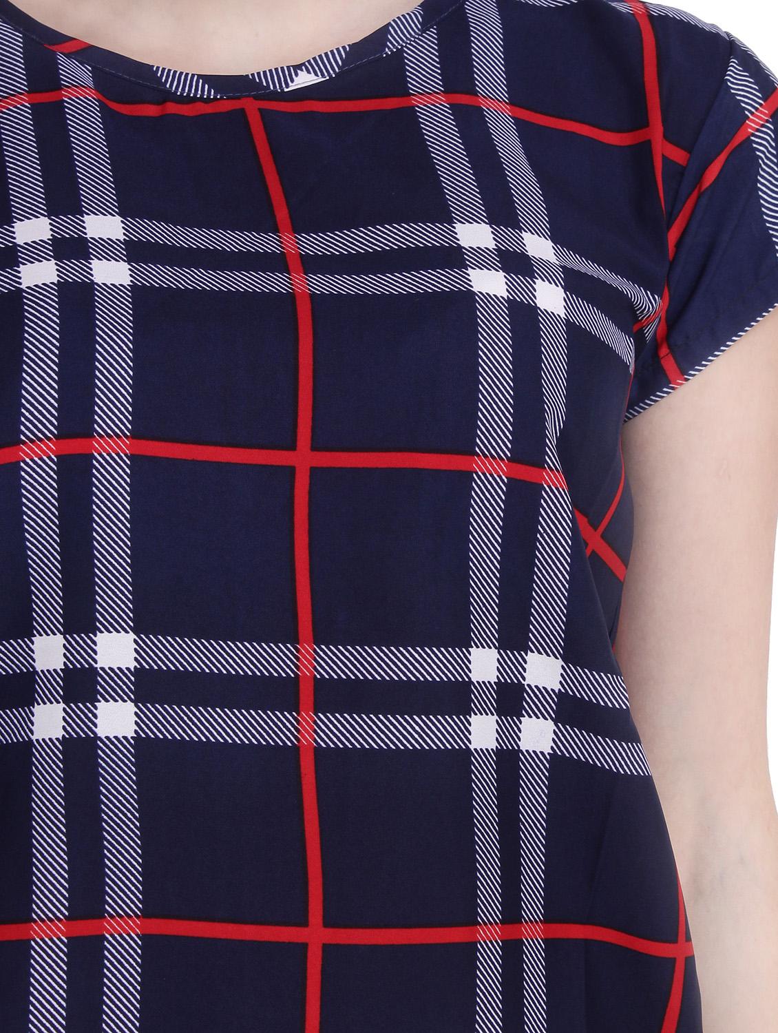 short sleeved checkered top - 15932228 - Zoom Image - 5