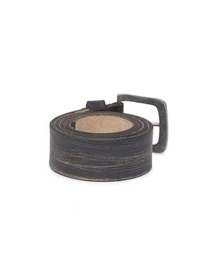 charcoal leather belt - 15932279 - Standard Image - 3