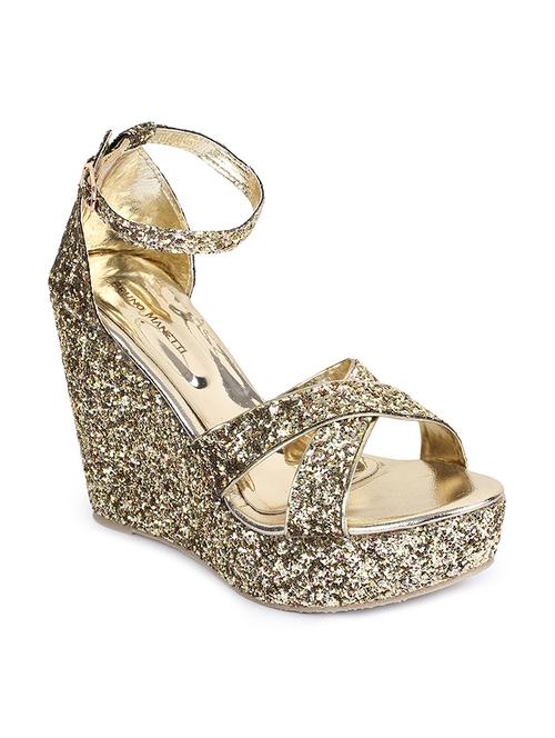 gold platforms wedges - 15932356 - Standard Image - 1