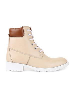 beige leatherette ankle boots - 15932377 - Standard Image - 2
