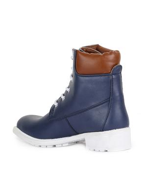 blue faux leather ankle boots - 15932379 - Standard Image - 3