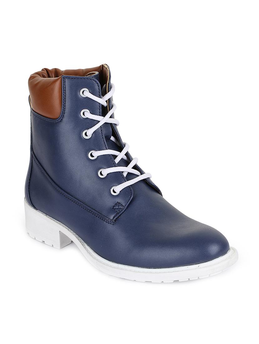 blue faux leather ankle boots - 15932379 - Zoom Image - 1