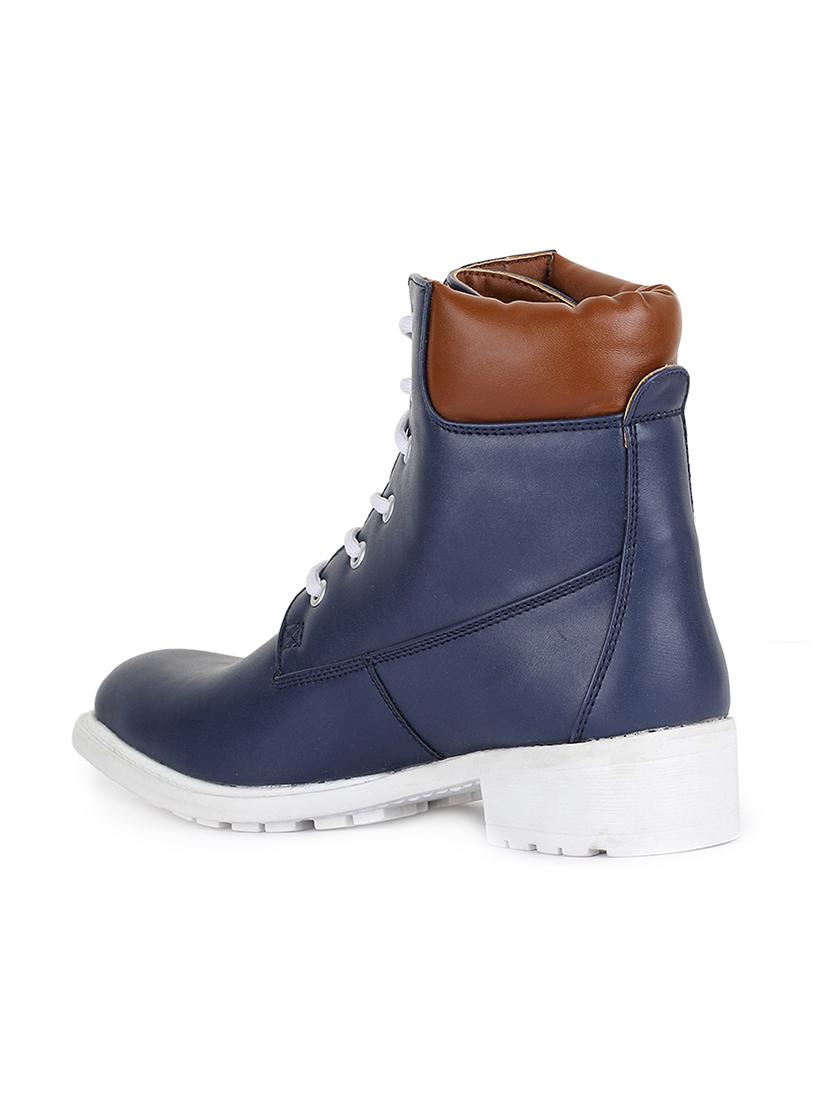 blue faux leather ankle boots - 15932379 - Zoom Image - 3