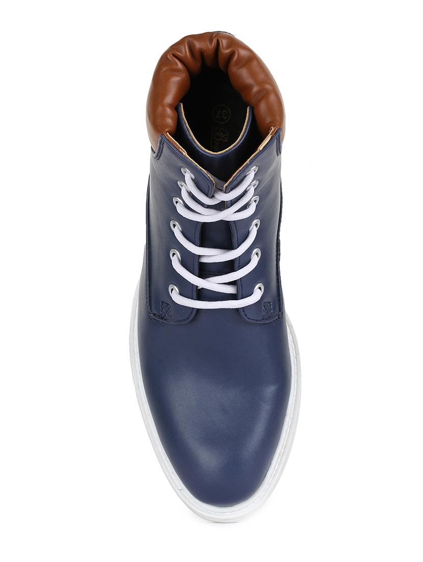 blue faux leather ankle boots - 15932379 - Zoom Image - 4
