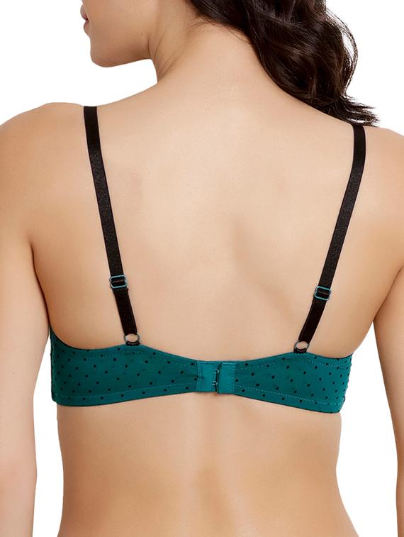half coverage lightly padded polka dot lace t-shirt bra - 15932433 - Zoom Image - 2