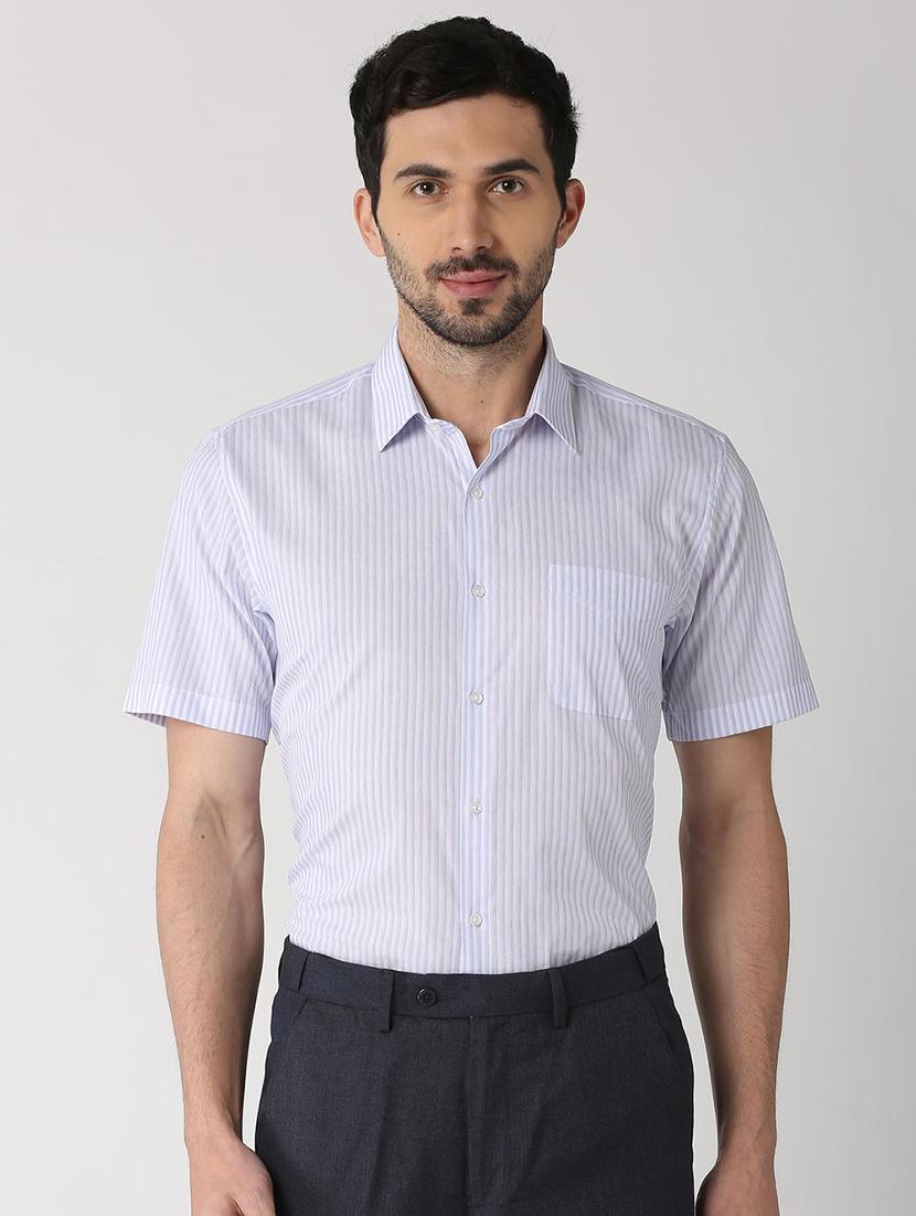 blue cotton formal shirt - 15932695 - Zoom Image - 1