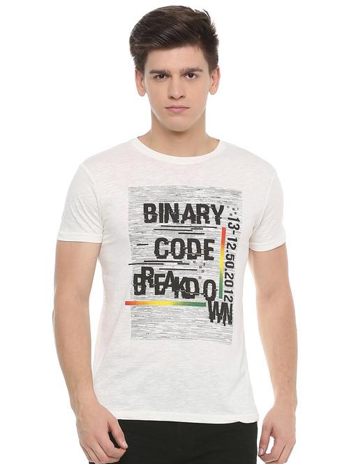 white typographic t-shirt - 15932720 - Standard Image - 1